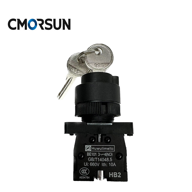 CMORSUN HB2 Key Button Switch 2/3-position Safety Lock Push Button Switch