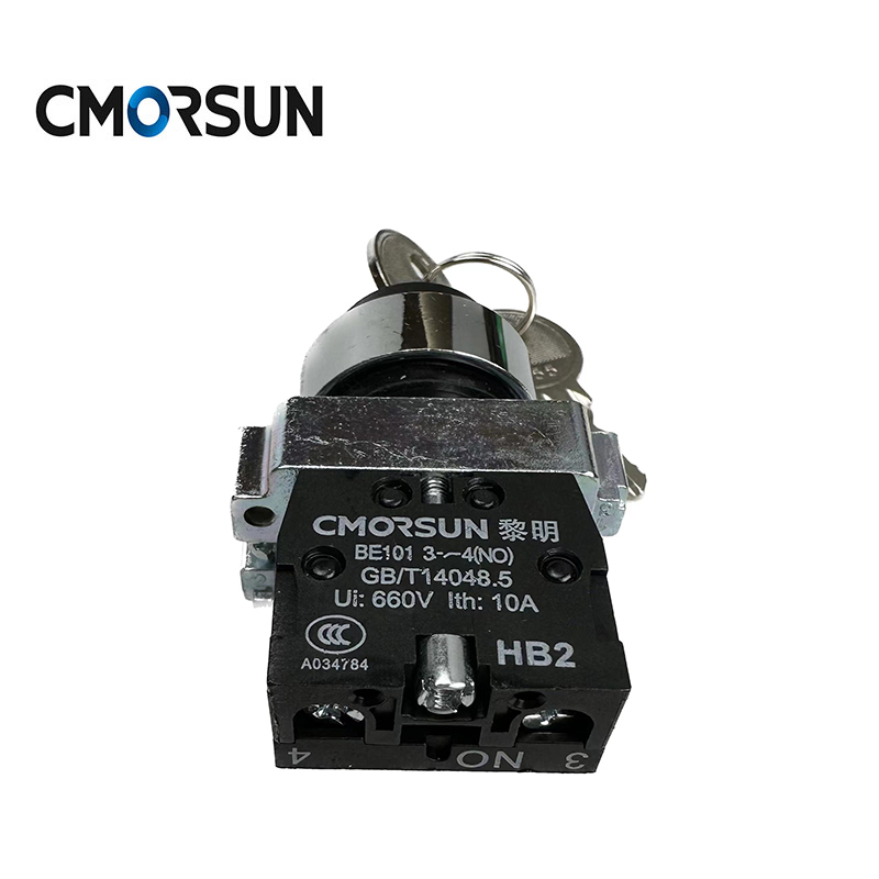 CMORSUN HB2 Key Button Switch 2/3-position Safety Lock Push Button Switch