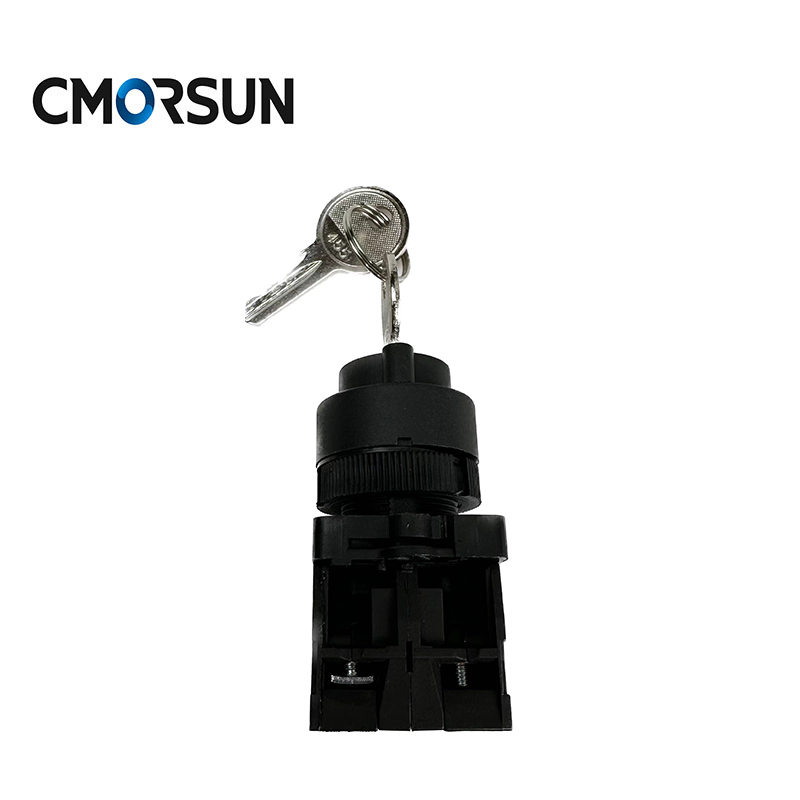 CMORSUN HB2 Key Button Switch 2/3-position Safety Lock Push Button Switch