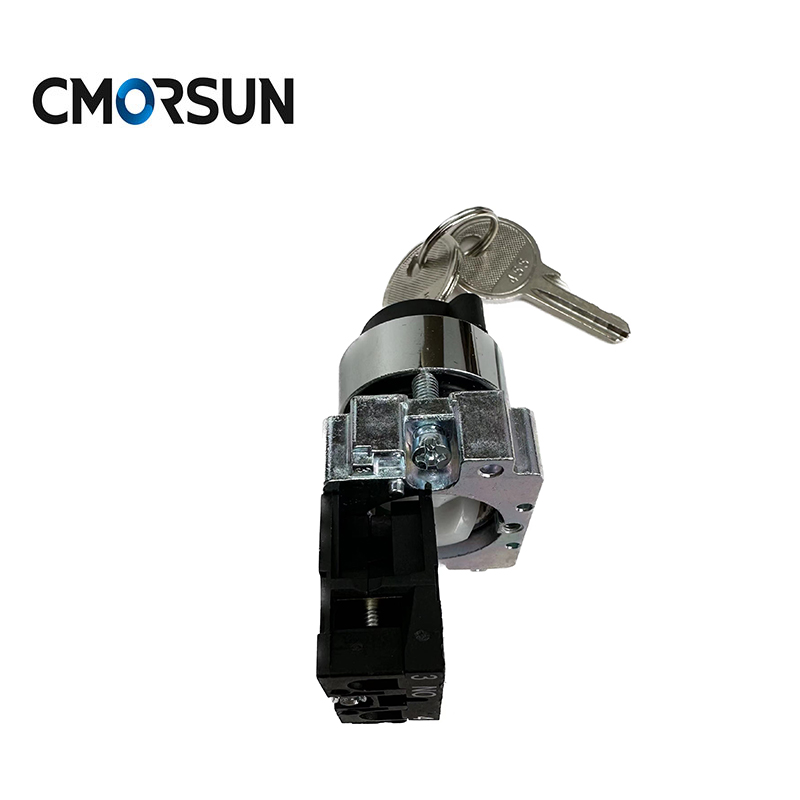 CMORSUN HB2 Key Button Switch 2/3-position Safety Lock Push Button Switch
