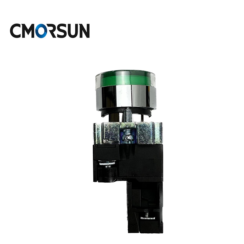 CMORSUN HB2-BW3361 Illuminated Button Directness with Neon Or LED 6-380V Flat Head Button Self Recovery 22mm Hole Push Button Switch