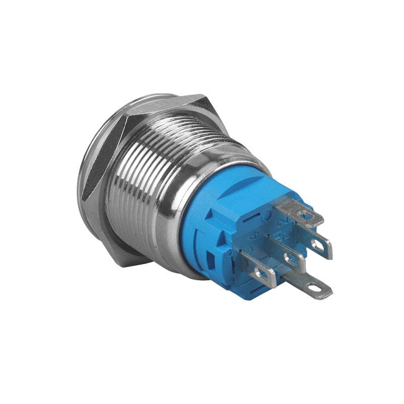 CMORSUN 19mm Metal Waterproof 12V -220V 5 Pin ON-OFF Push Button Switch LED Power Switch