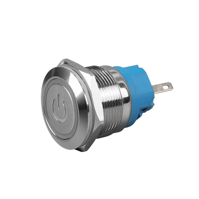 CMORSUN 19mm Metal Waterproof 12V -220V 5 Pin ON-OFF Push Button Switch LED Power Switch