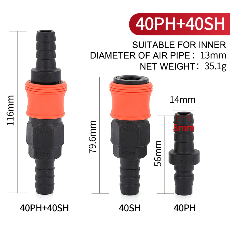 CMORSUN Plastic Steel Self-locking C-type Quick Connector Male And Female Pneumatic Connector Garden hose connector